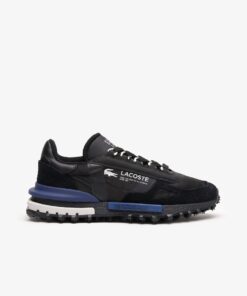 Lacoste Elite Active Textile Heel Tab Trainers “Black/Blue/White